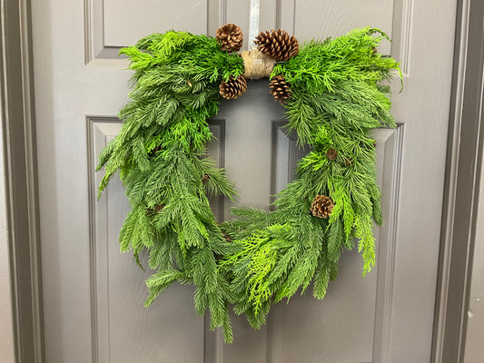 Real Touch Mixed Evergreen 26'' Wreath