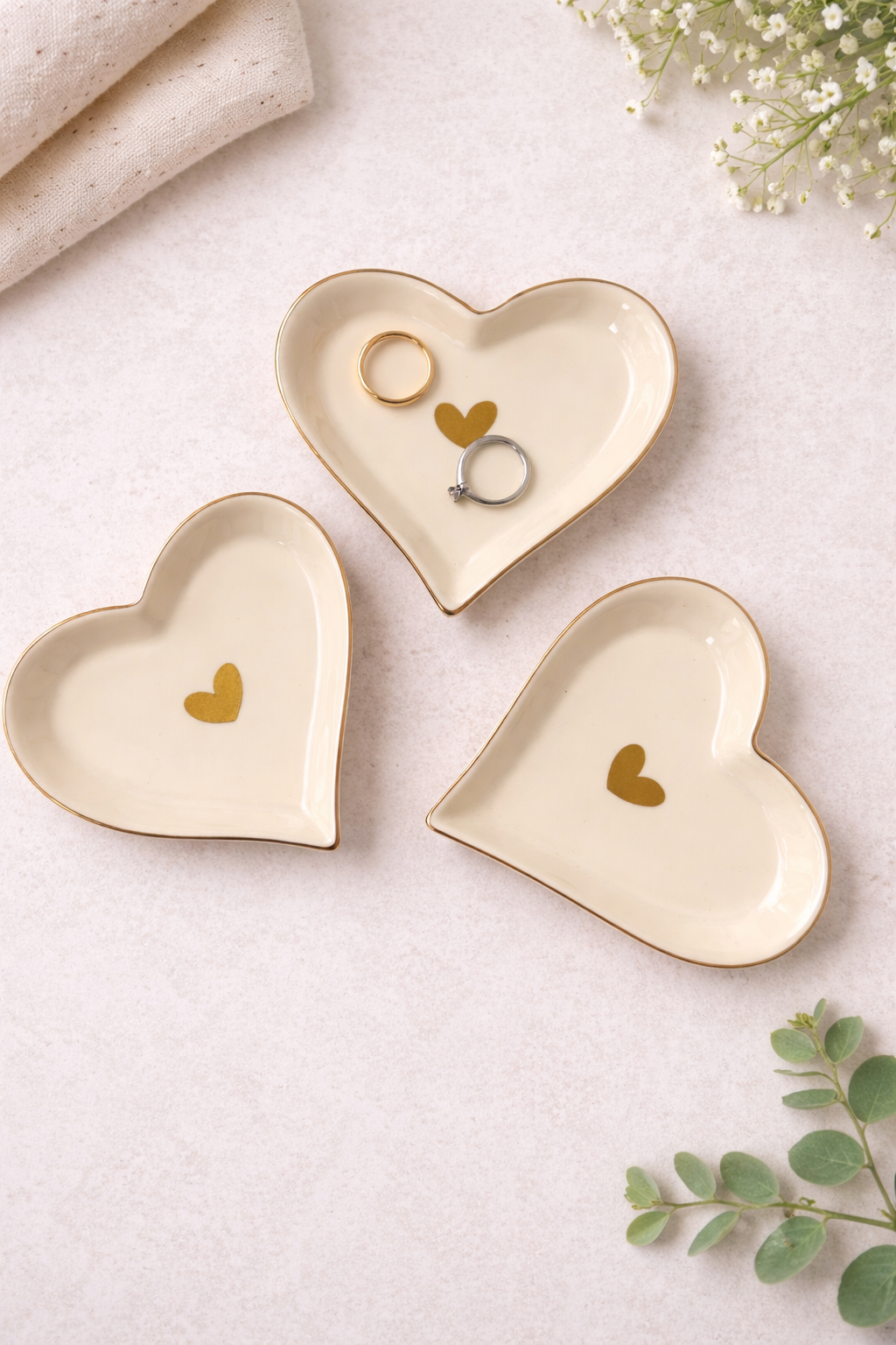 Heart-Shaped Ceramic Trinket Dish