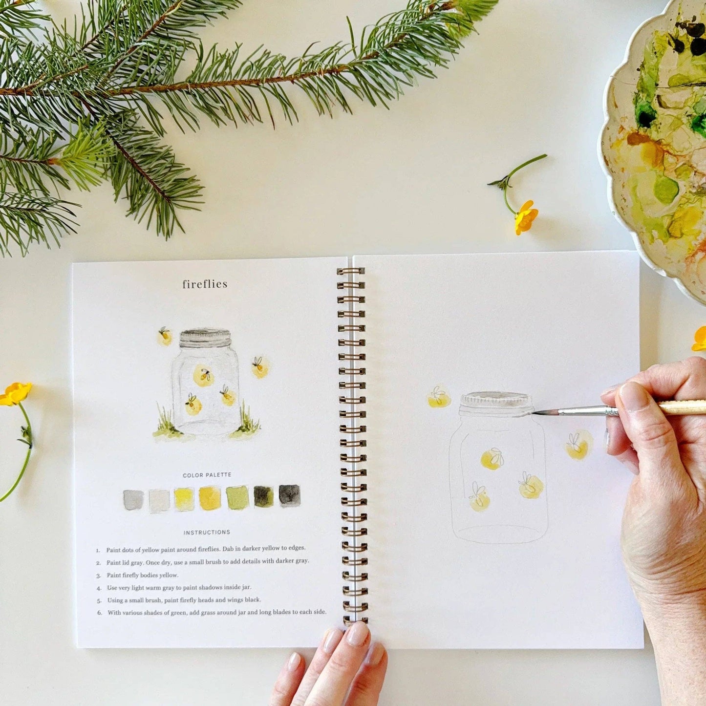 Emily Lex Camping watercolor workbook
