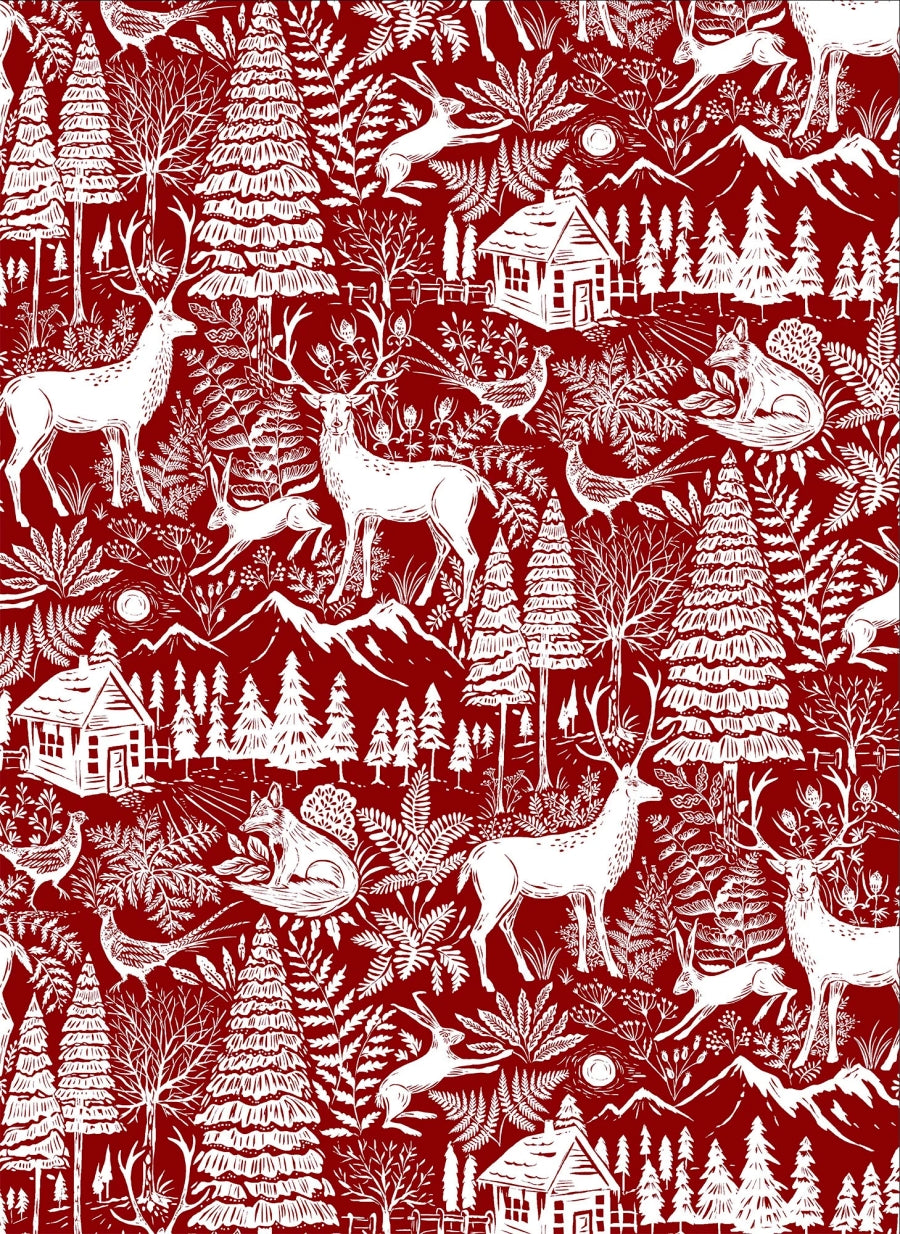 Printed Christmas Tea Towel - designed in Canada