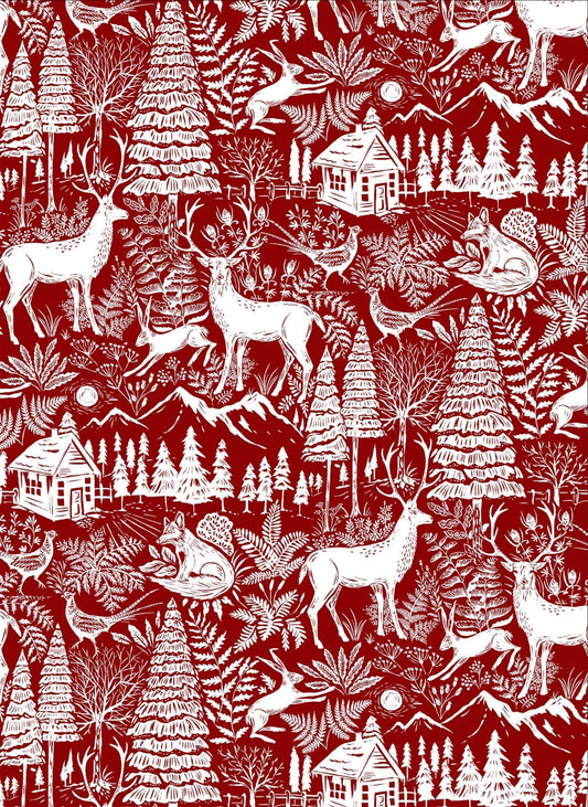 Printed Christmas Tea Towel - designed in Canada