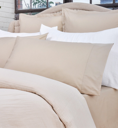 Queen Crinkle Duvet Cover - Oat