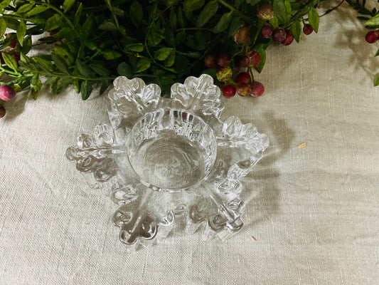 Glass Snowflake Tea light Holder