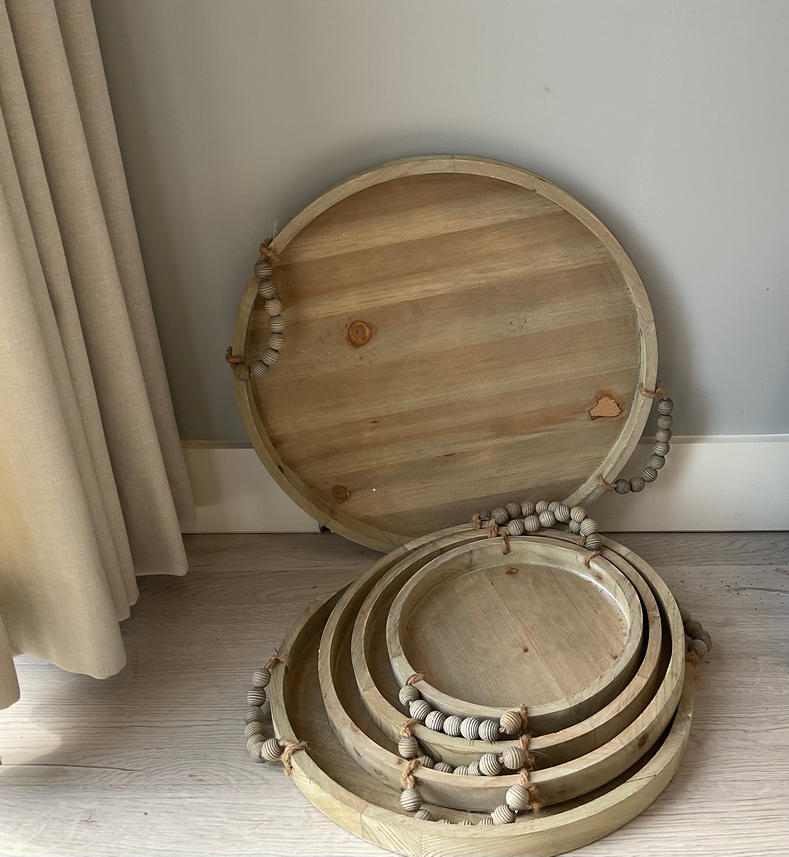 Nora Round Wood Trays