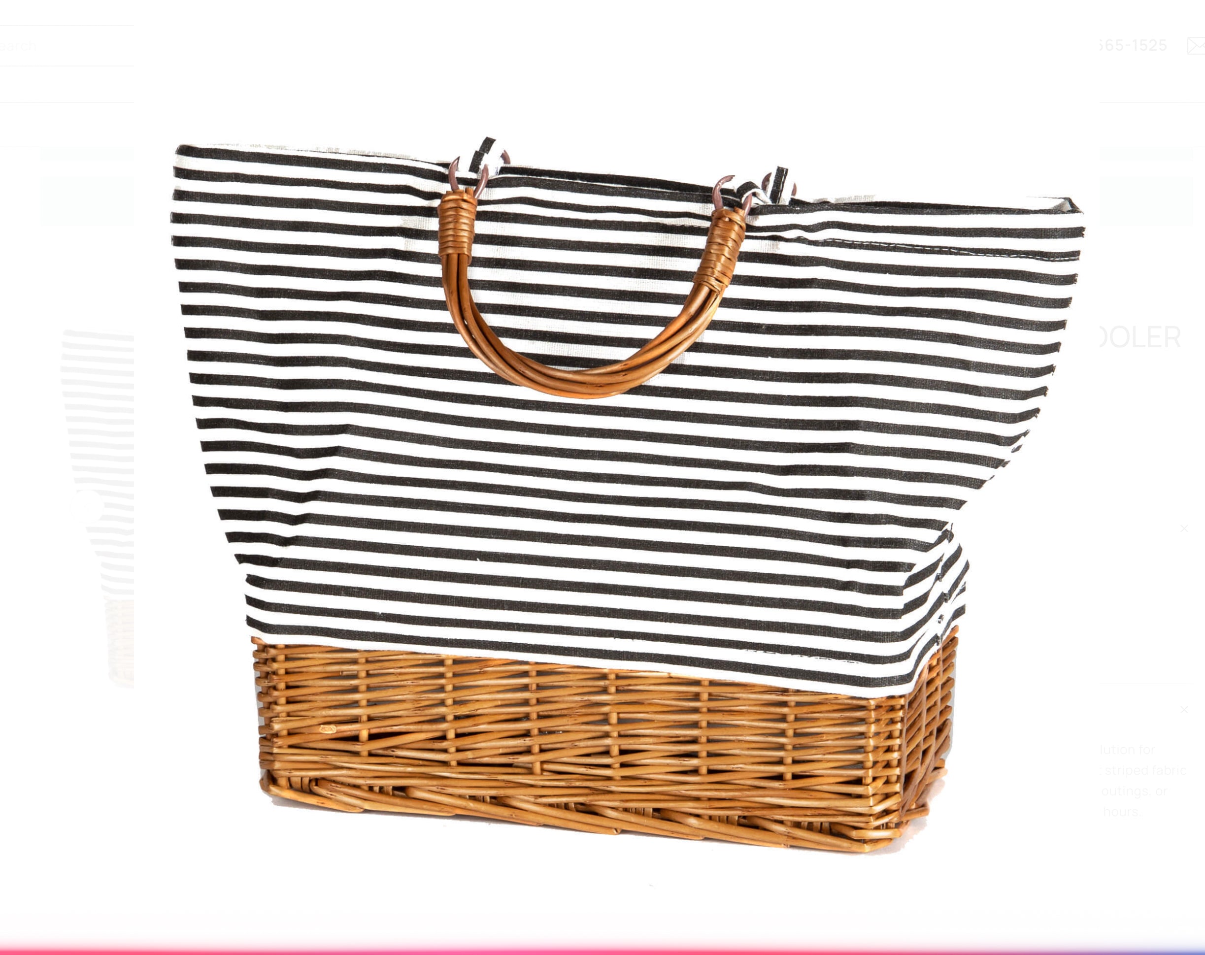Willow and Striped Fabric Cooler Bag