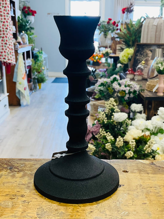 Black Metal Taper Candle Holder - 8.5” h