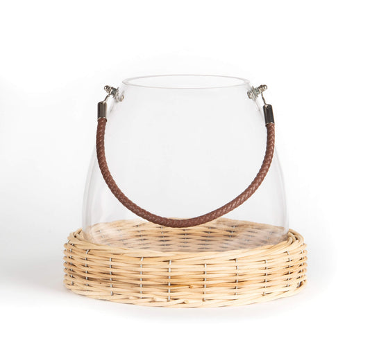 Willow Base Glass Lantern