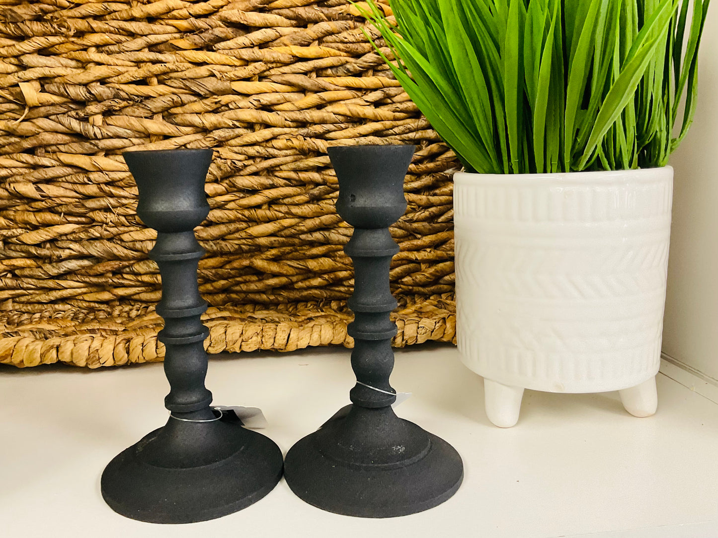Black Metal Taper Candle Holder-5.5” h