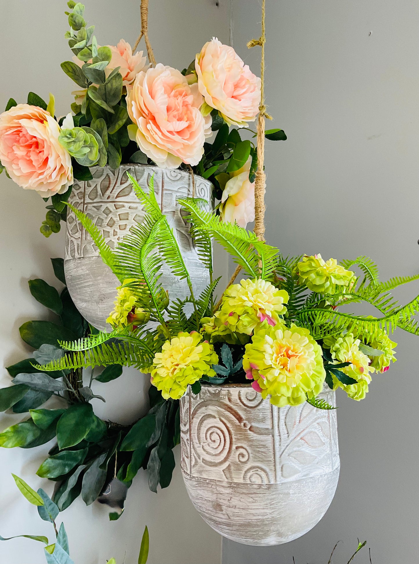 Embossed Hanging Planter