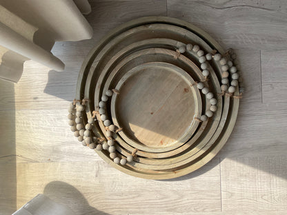 Nora Round Wood Trays