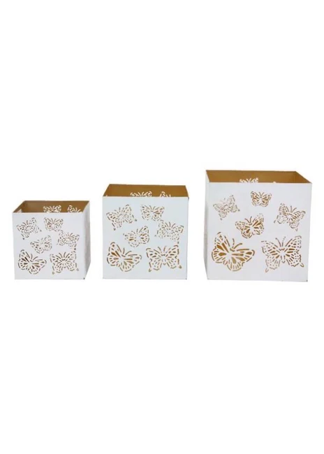 Butterfly Pillar Candle Holder Set of 3