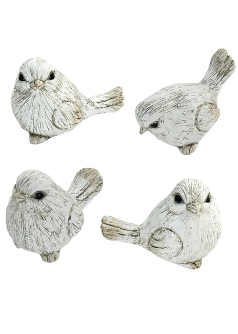 White washed Resin Birds