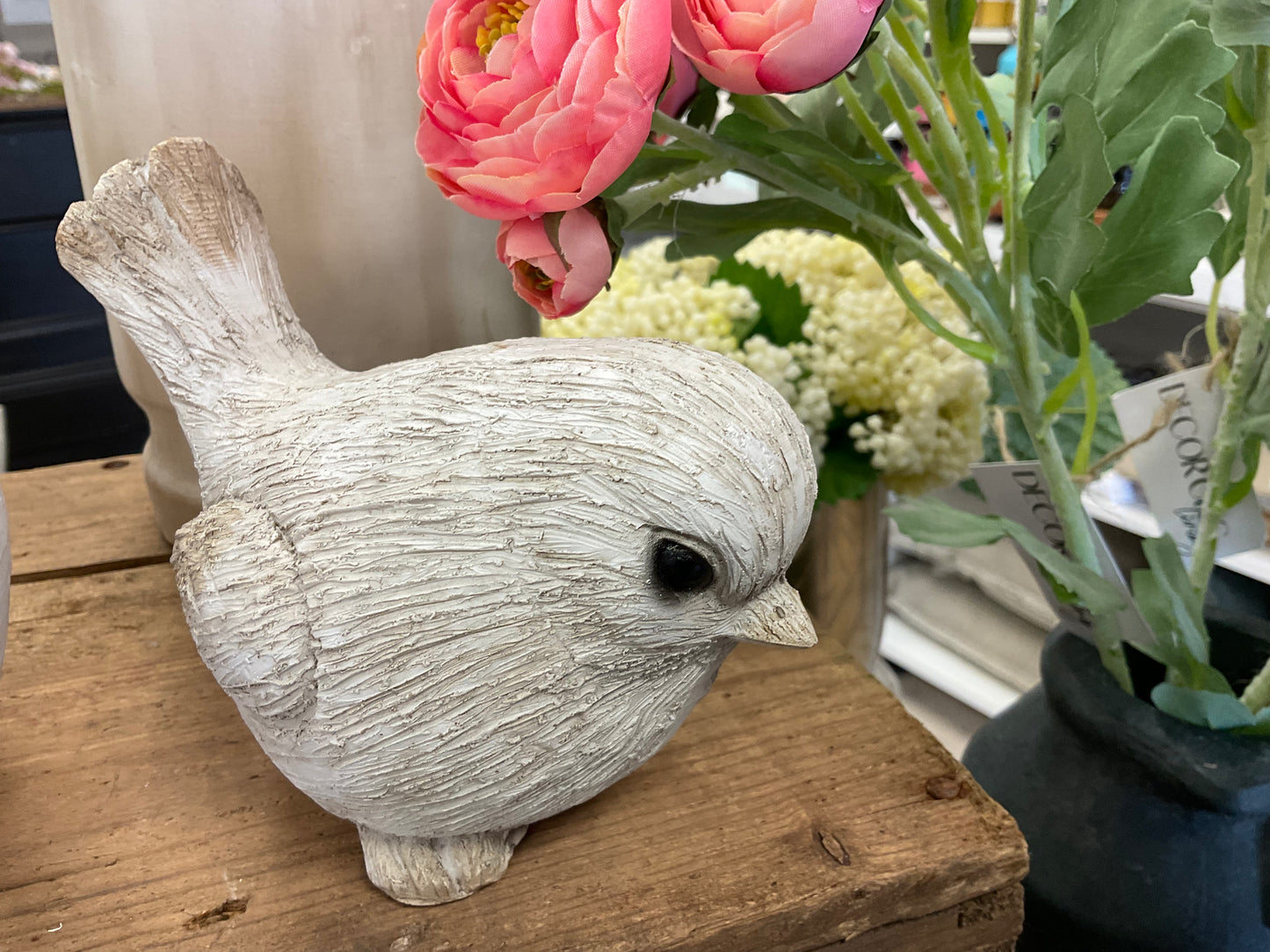 White washed Resin Birds