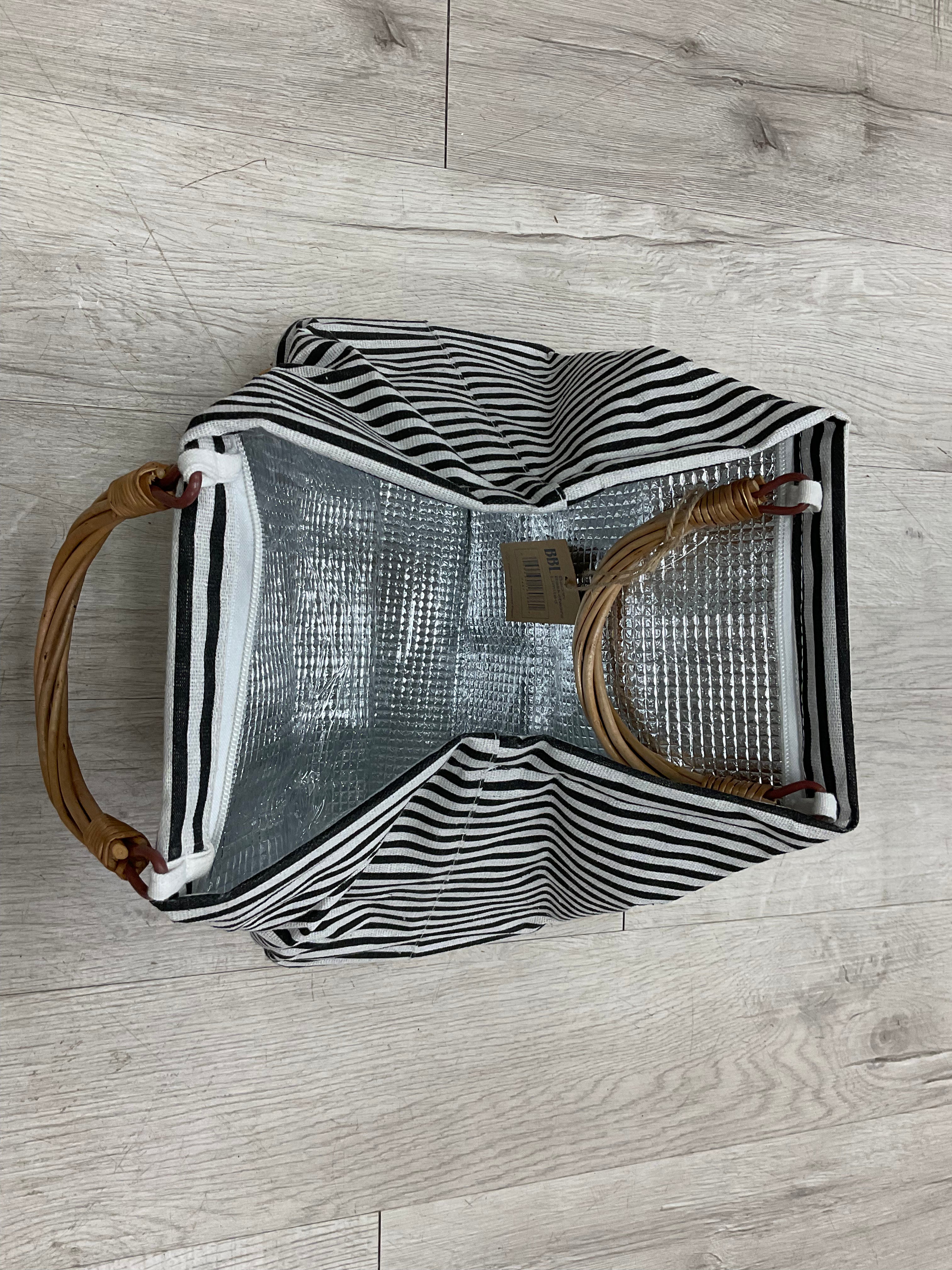 Willow and Striped Fabric Cooler Bag