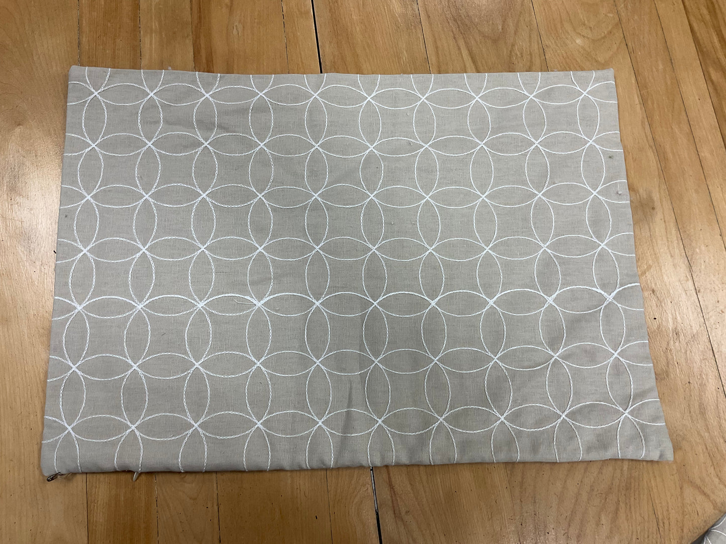 Taupe Geometric Circles Cushion Cover