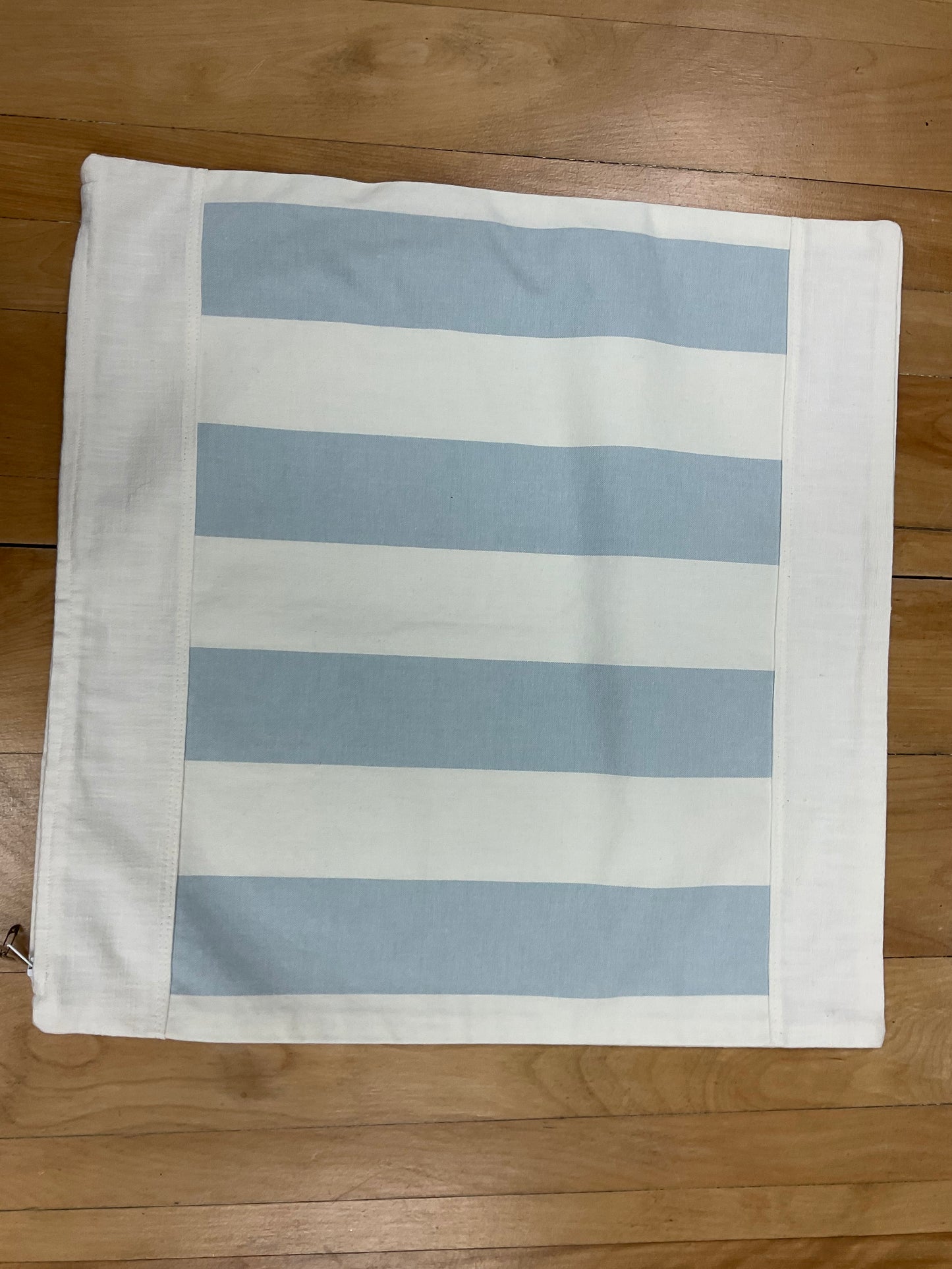 Blue/Ivory Stripe Cushion Cover