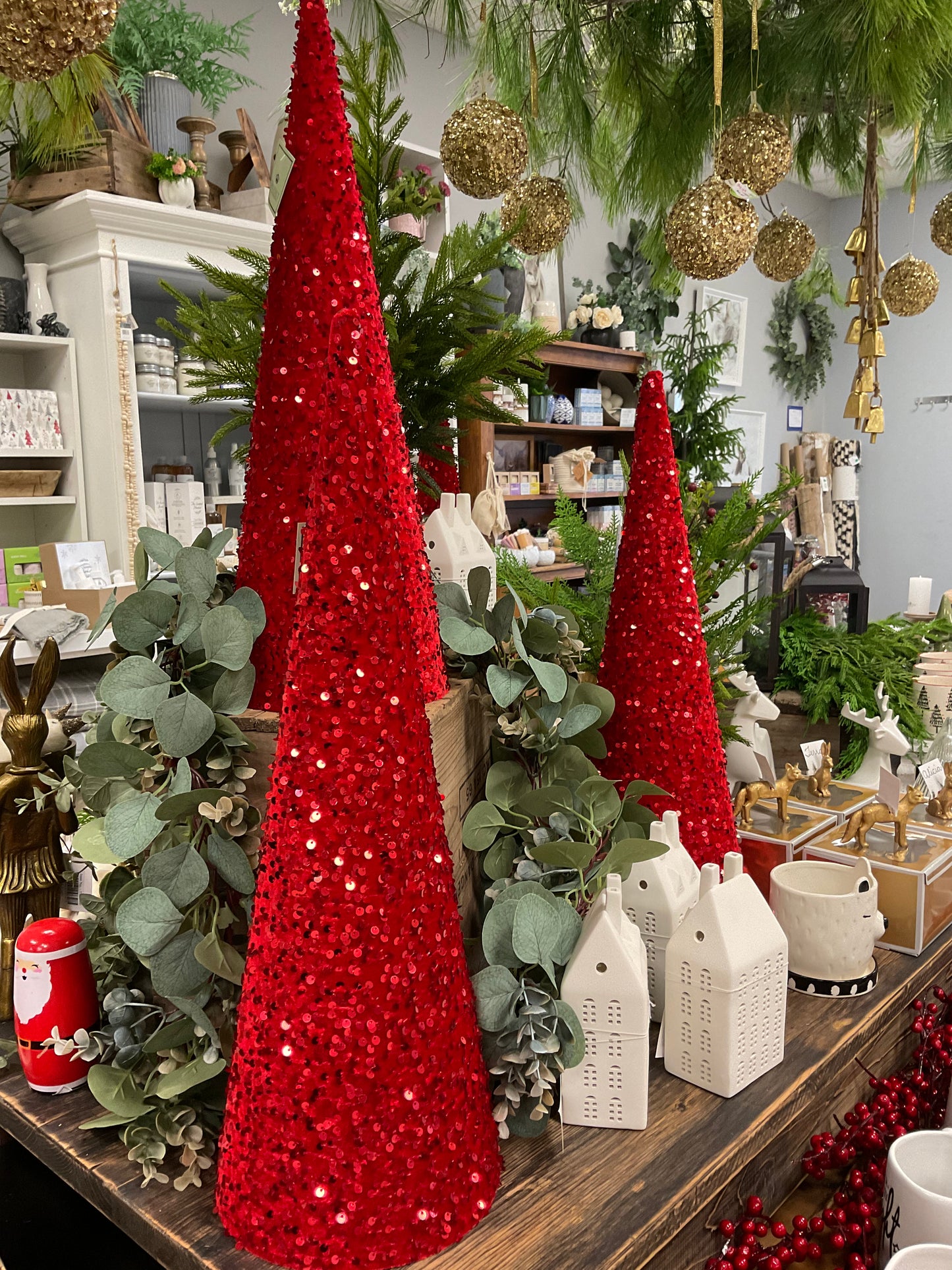 Sequin & Velvet Cone Christmas Tree