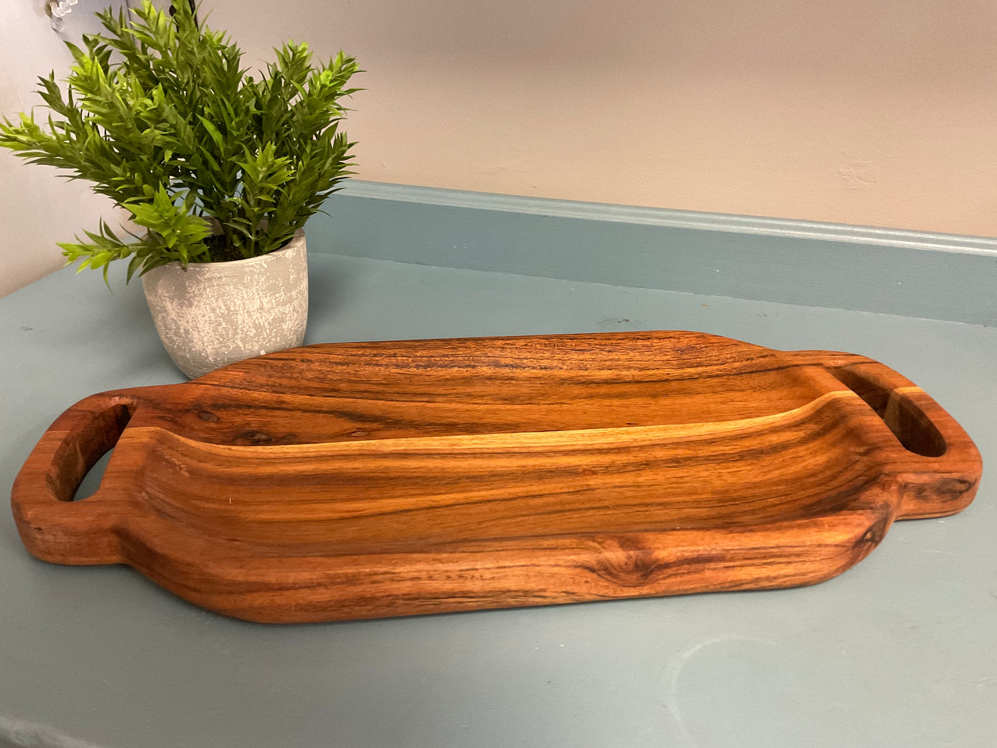Acacia Wood Oval Serving Tray