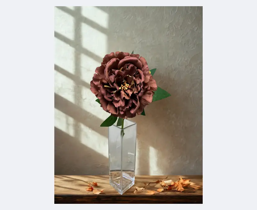 Real Touch Peony Stem -Mauve