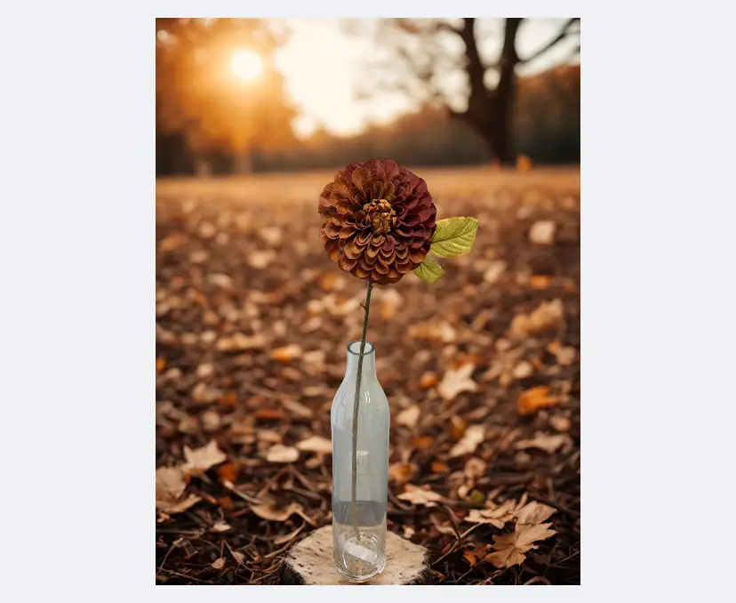 Dried Look Dahlia Stem