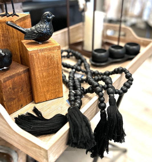Black Bead Garland - Set of 2