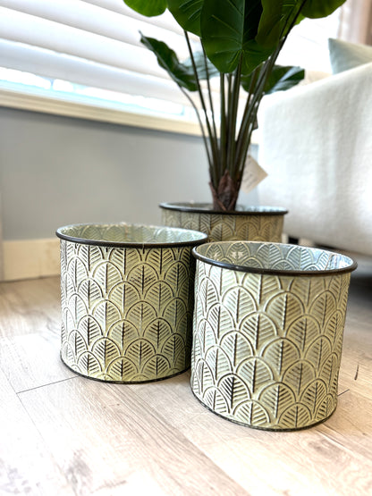 Green Metal Planters