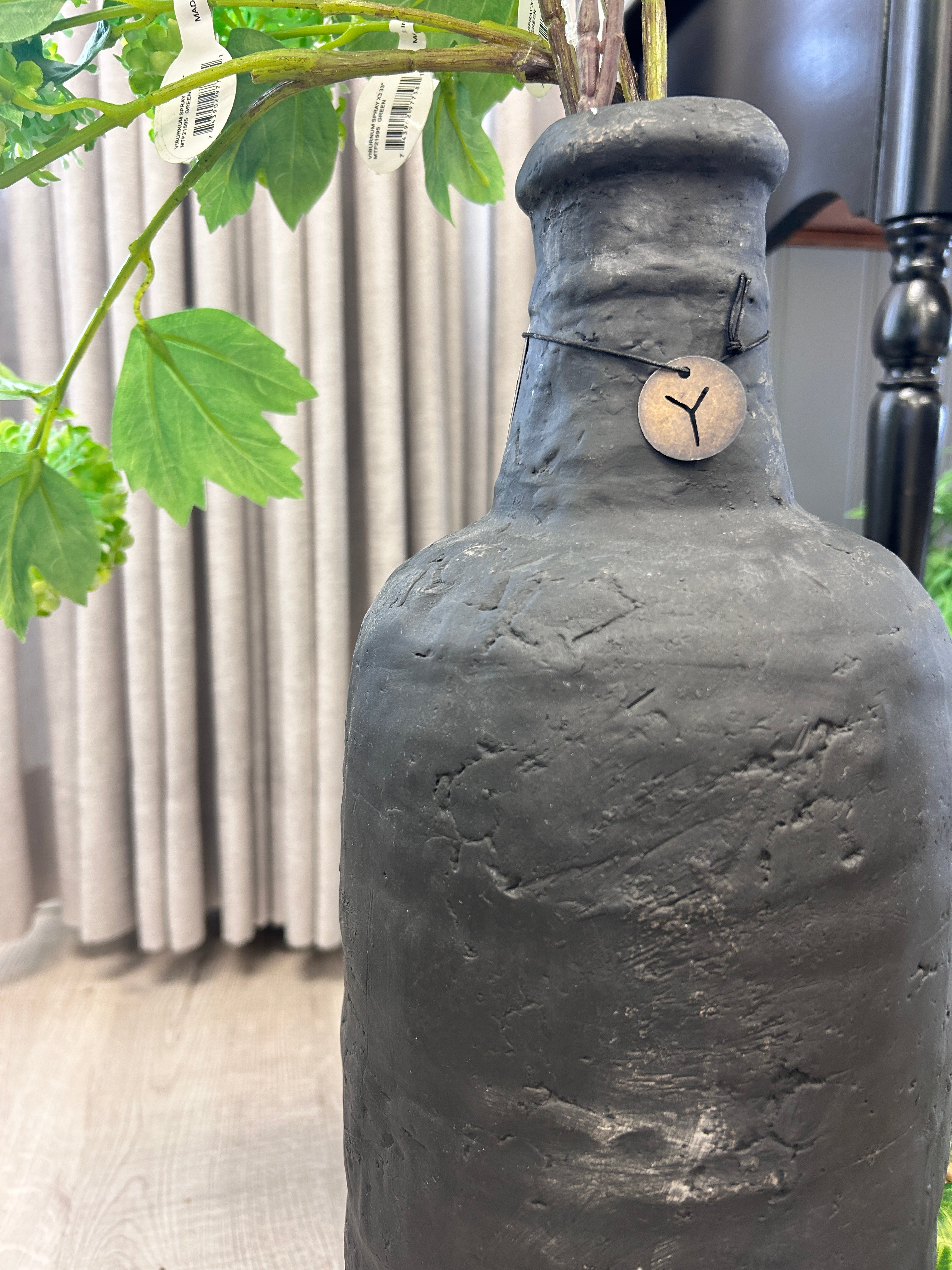 Grey Stone Bottle Vase