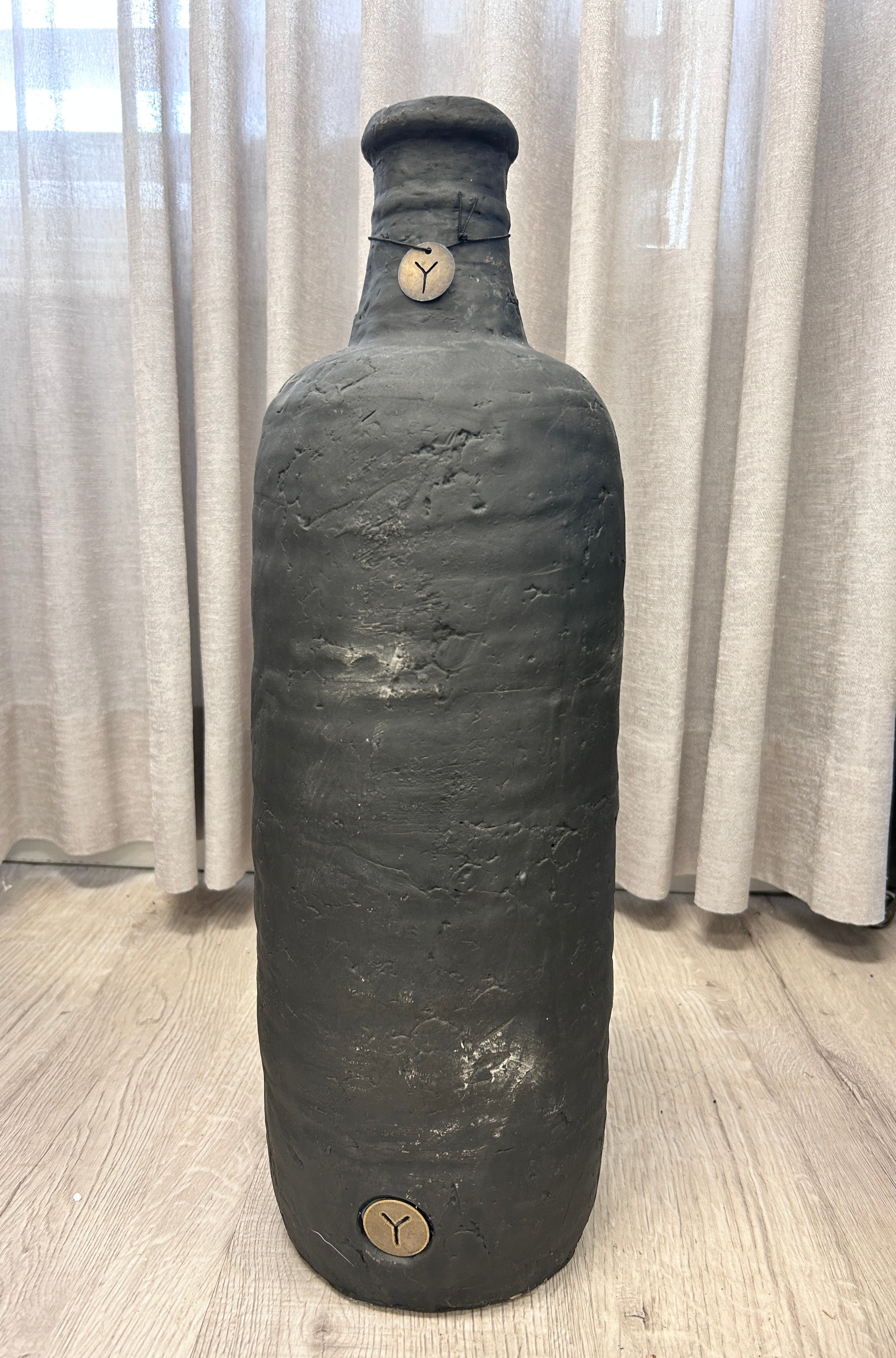 Grey Stone Bottle Vase