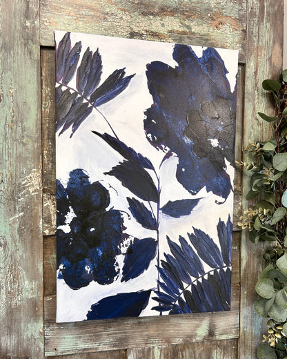 Indigo Leaves Print