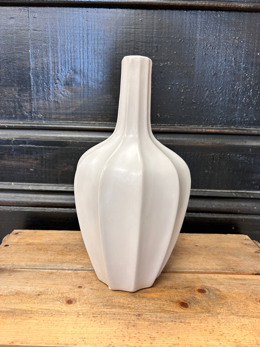 Ribbed Ceramic Vase