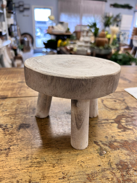 White Washed Wooden Stool