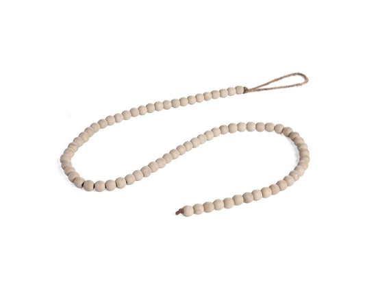 Natural wooden bead garland 47''