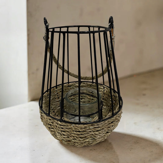 Rattan Candle Holder Large