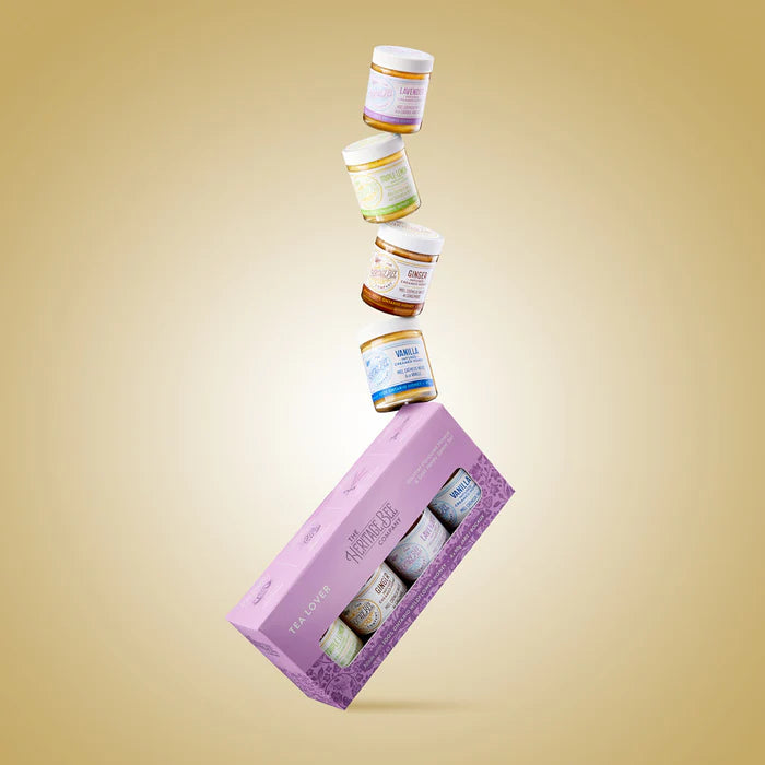 TEA LOVER Gourmet Honey Gift Set & Gold Honey Spoon - made in Canada