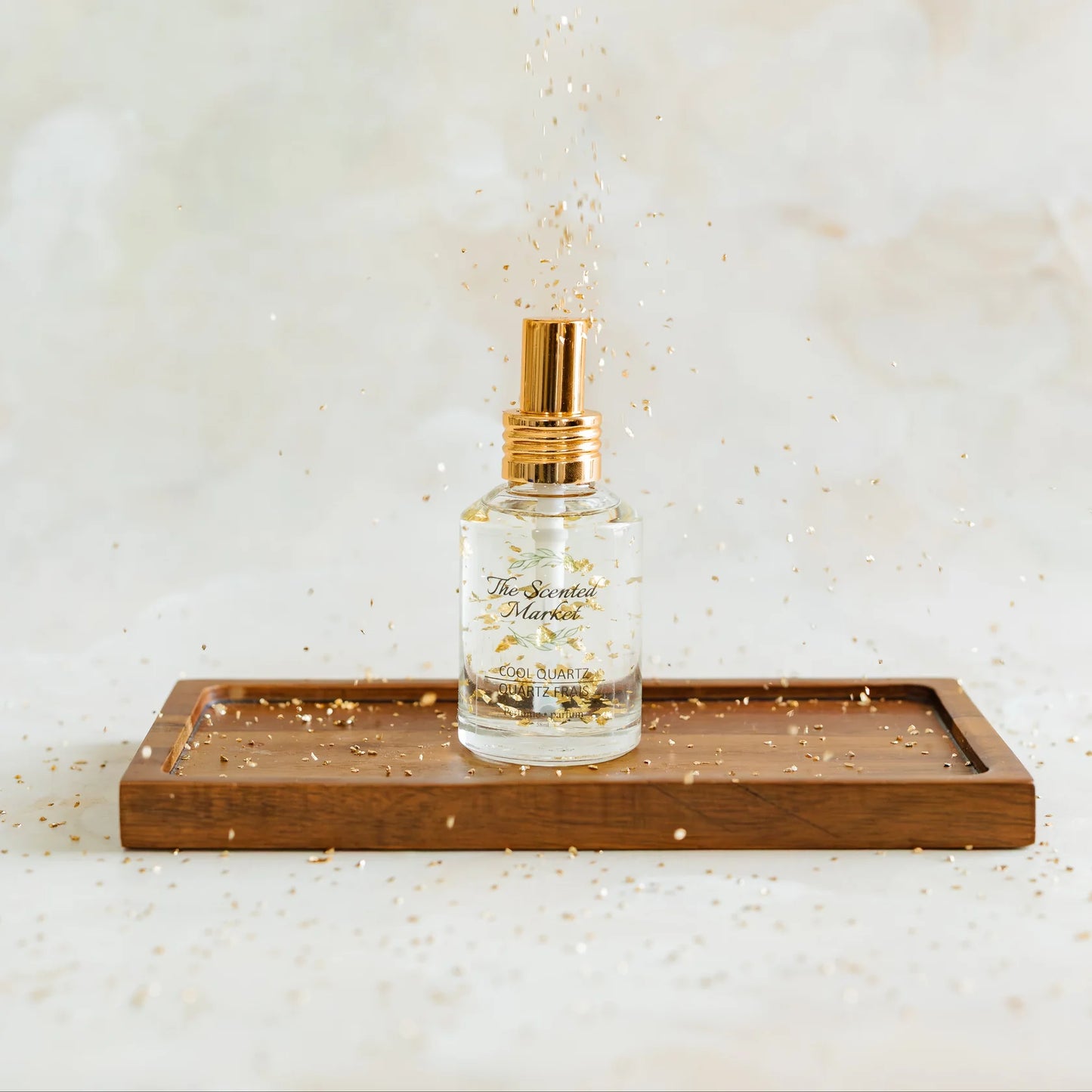 The Scented Market - Travel Size Cool Quartz Luxury Perfume – with Gold Leaf Flecks