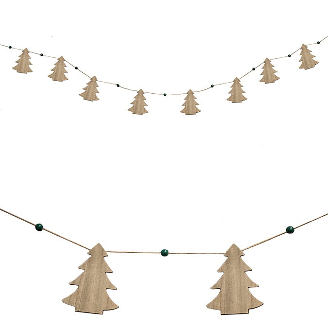 Wood Tree Garland