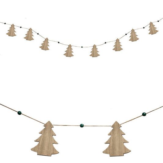 Wood Tree Garland