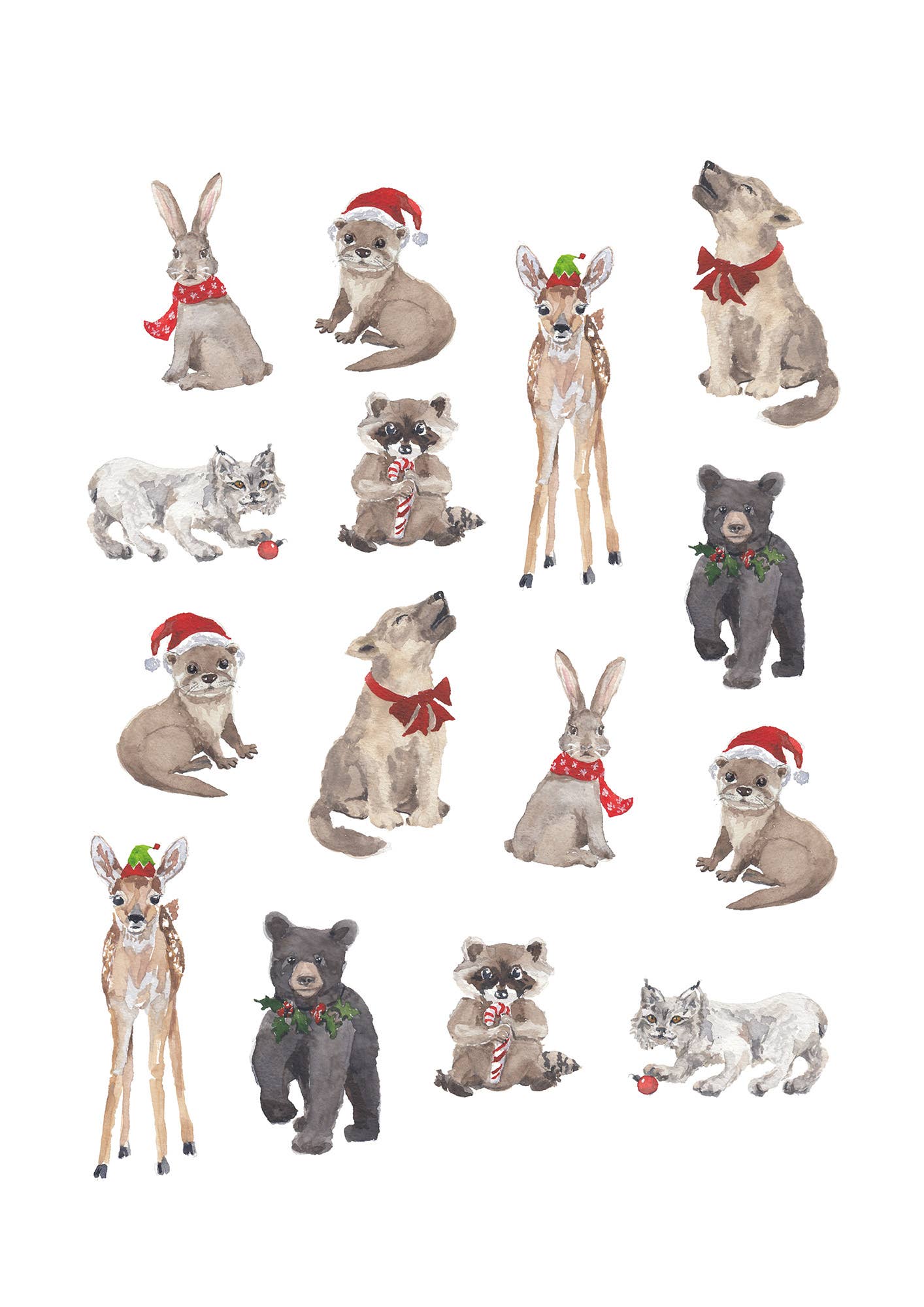 Christmas Baby Animals  - Linge a vaisselle / Tea Towel