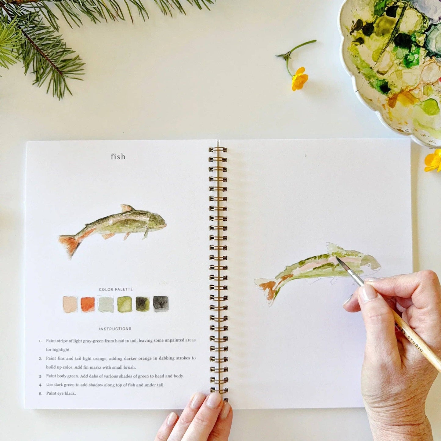 Emily Lex Camping watercolor workbook