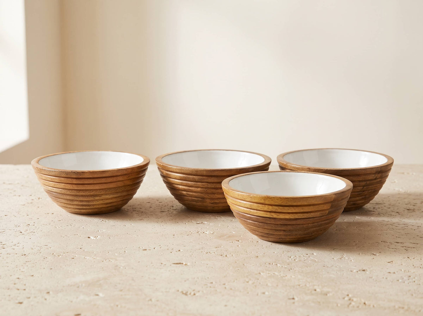 Small Bowl with White Enamel, Set of 4