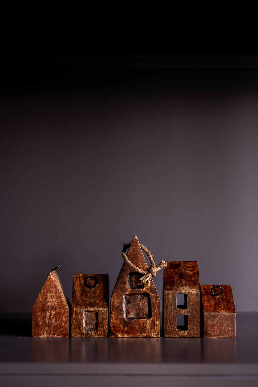 Wooden Houses Vintage Rustic Christmas Decor (Set of 6)