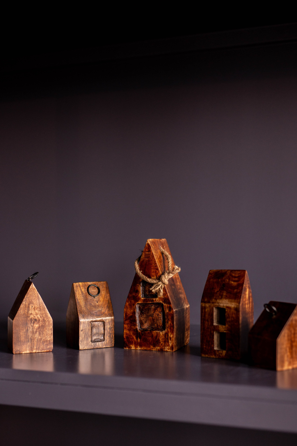 Wooden Houses Vintage Rustic Christmas Decor (Set of 6)