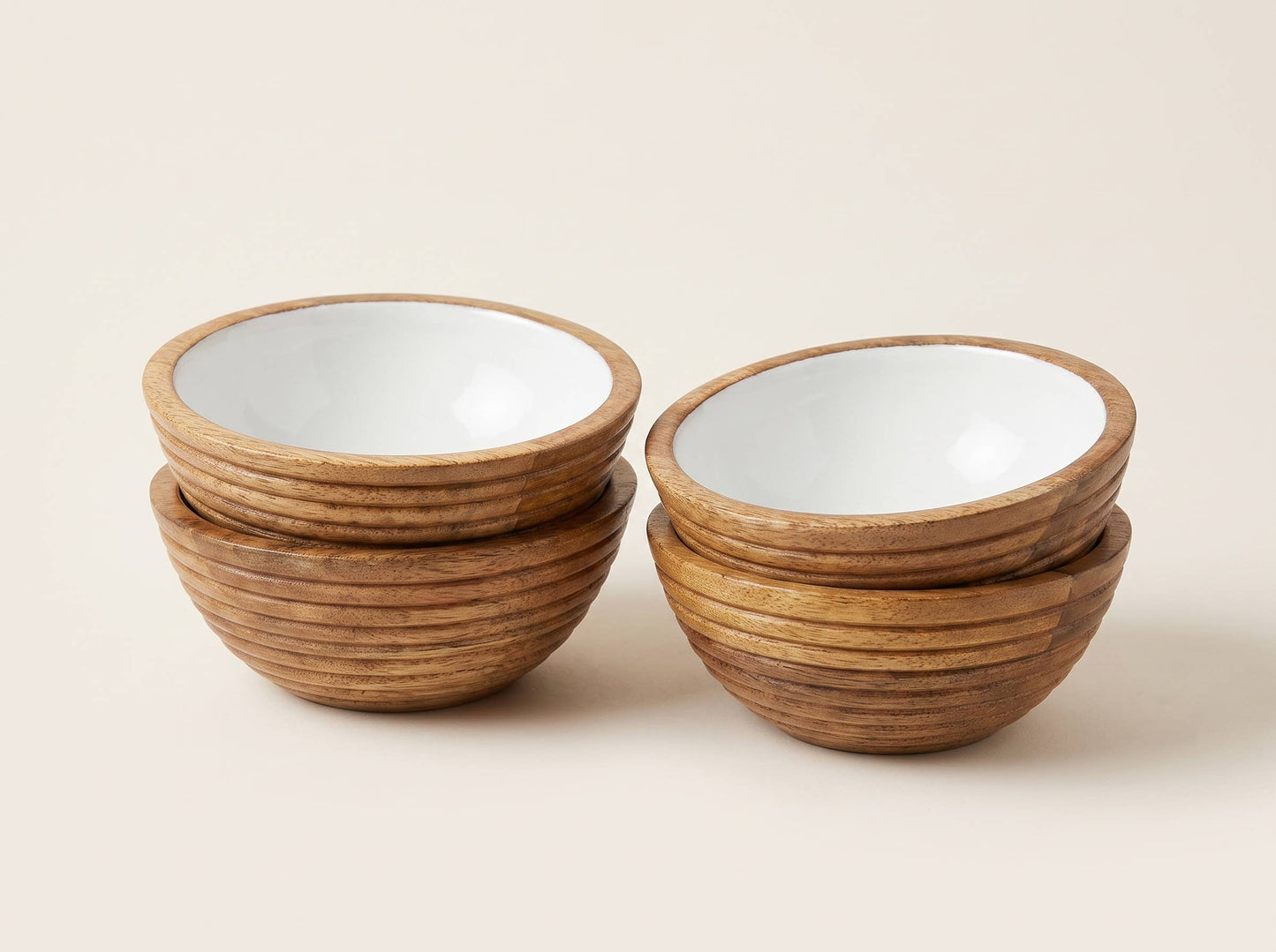 Small Bowl with White Enamel, Set of 4