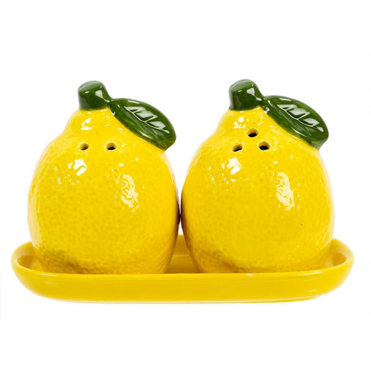 Lemon Salt & Pepper Shakers & Tray