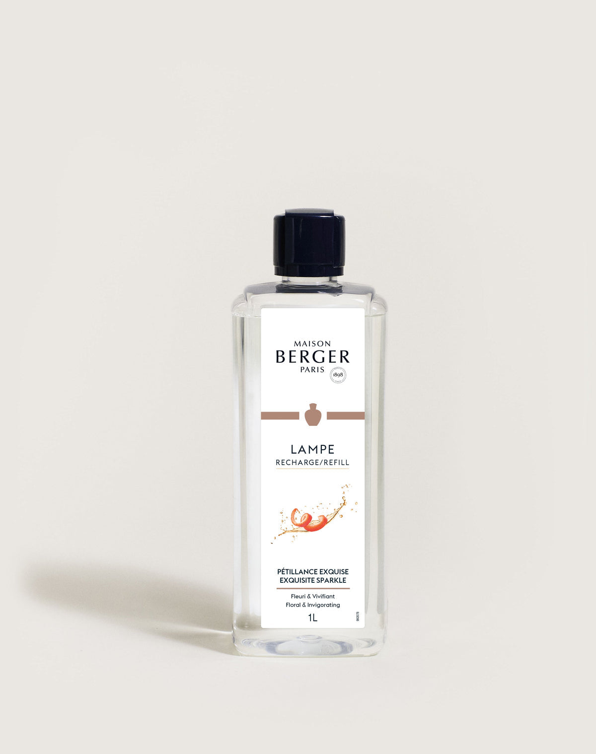 Bottle of Lampe Berger refill on a light background