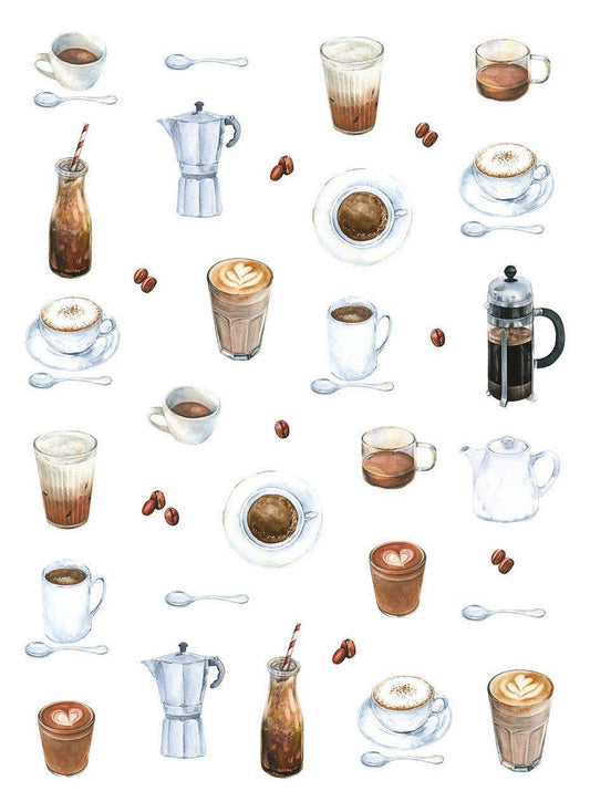 Cafe - Coffee Tea Towel - Designed in Canada