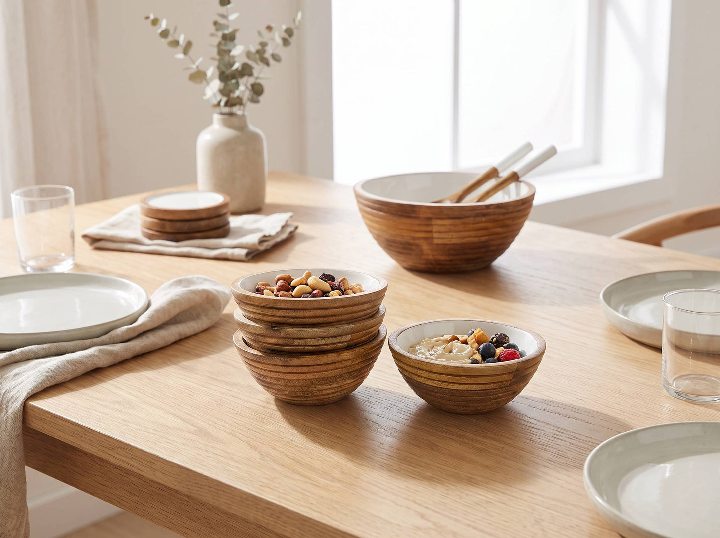 Small Bowl with White Enamel, Set of 4