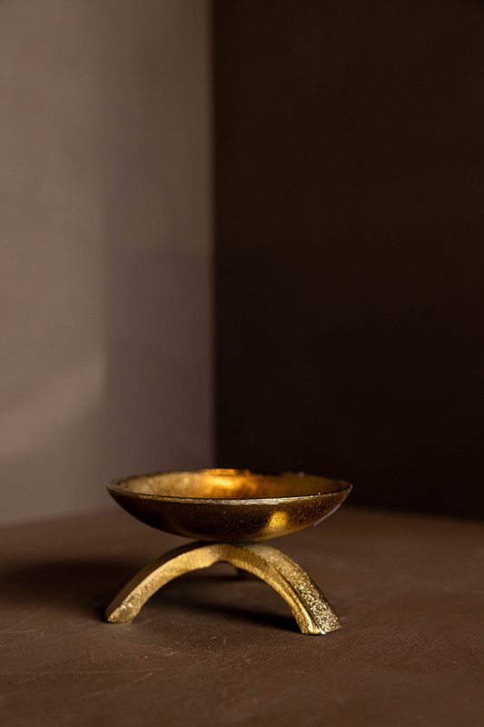 Brass Tripod Pillar Candle Holder