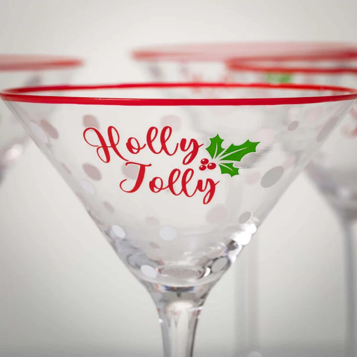 Holly Martini Glass - Set of 4