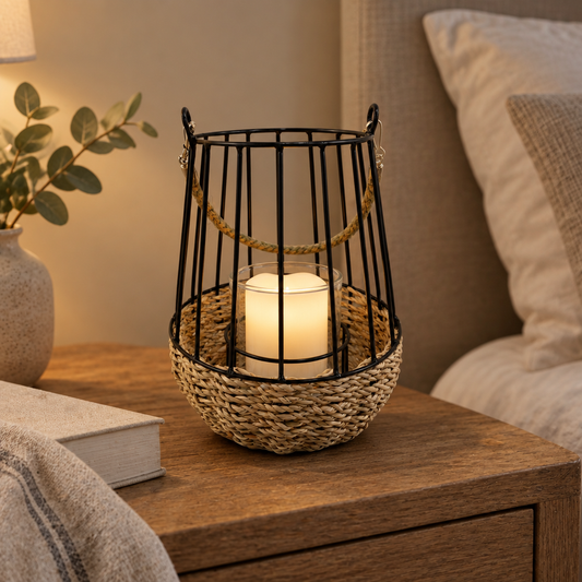 Rattan Candle Holder Small